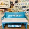 Custom Chevrolet Blue & White Bench