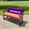 Custom Chevrolet Purple / White & Brown Bench