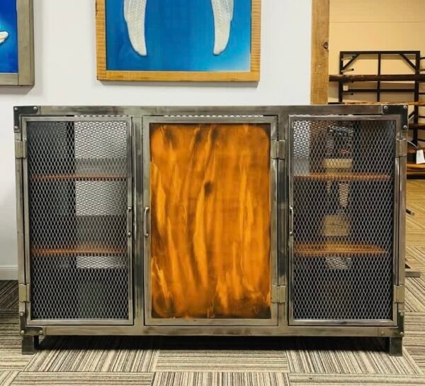 Custom Metal TV Stand & Storage Cabinet