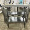 Custom Steel Table with Storage Cabinet