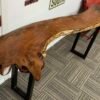 Screenshot Custom Wooden Table with Metal Legs + 2 Stools