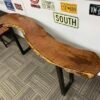 Screenshot Custom Wooden Table with Metal Legs + 2 Stools