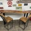 Screenshot Custom Wooden Table with Metal Legs + 2 Stools