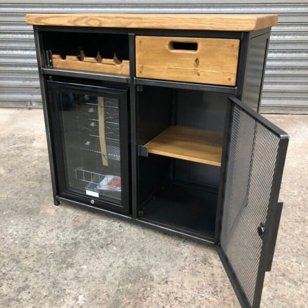 IMG_2962 Custom Metal Home Bar / Wine Cabinet with Mini Wine Fridge
