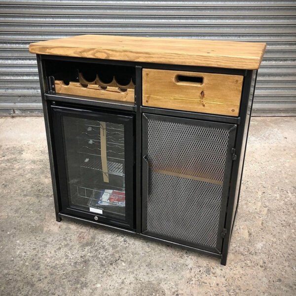 IMG_2963 Custom Metal Home Bar / Wine Cabinet with Mini Wine Fridge