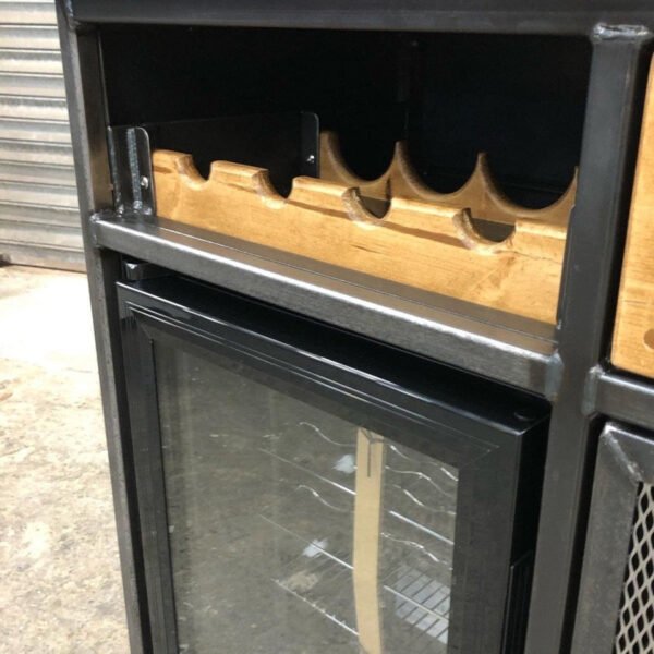 IMG_2964 Custom Metal Home Bar / Wine Cabinet with Mini Wine Fridge
