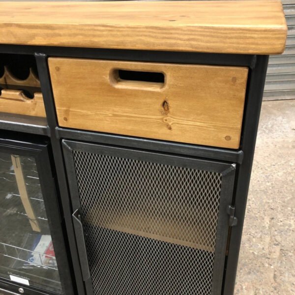 IMG_2965 Custom Metal Home Bar / Wine Cabinet with Mini Wine Fridge