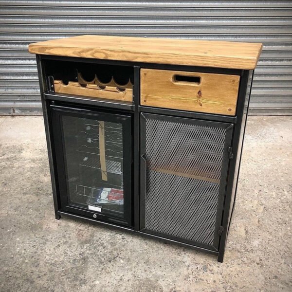 IMG_2968 Custom Metal Home Bar / Wine Cabinet with Mini Wine Fridge