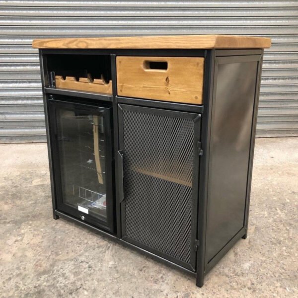 IMG_2970 Custom Metal Home Bar / Wine Cabinet with Mini Wine Fridge