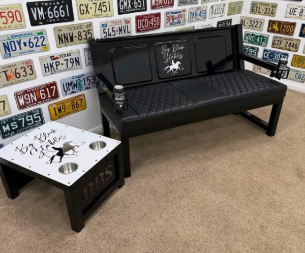 Custom Black Bench & Table Set