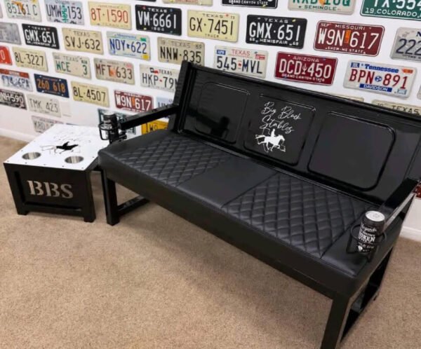 Custom Black Bench & Table Set
