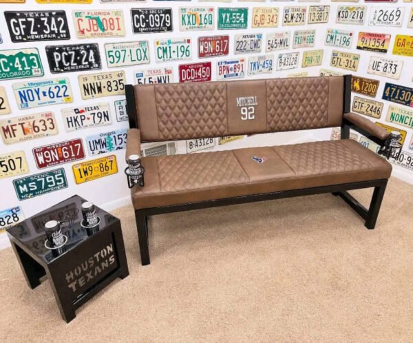 Custom Brown Houston Texans Bench & Table Set
