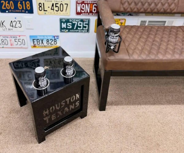 Custom Brown Houston Texans Bench & Table Set